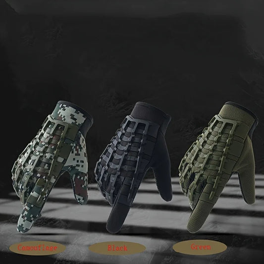 Men's Training Sports Gloves - Suitable for training, outdoor tactical, motorcycle riding - Breathable black design, all-season