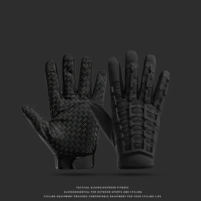 Men's Training Sports Gloves - Suitable for training, outdoor tactical, motorcycle riding - Breathable black design, all-season