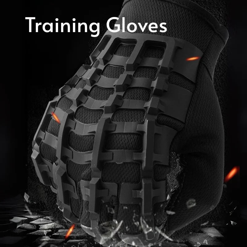 Men's Training Sports Gloves - Suitable for training, outdoor tactical, motorcycle riding - Breathable black design, all-season