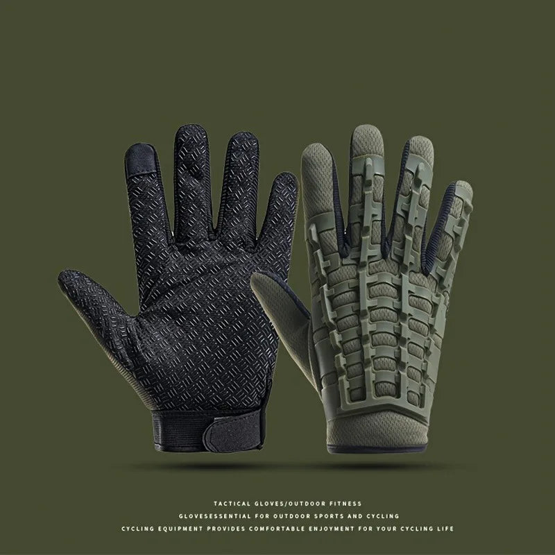 Men's Training Sports Gloves - Suitable for training, outdoor tactical, motorcycle riding - Breathable black design, all-season